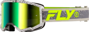 Yth Zone Goggle Drk Gry/Hi Vis W/ Iridescent Grn Mirror Lens - FLY RACING
