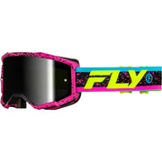 Yth Zone Goggle Pnk/Blk/Hi Vis W/ Black Mirror/Smoke Lens - FLY RACING