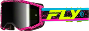 Yth Zone Goggle Pnk/Blk/Hi Vis W/ Black Mirror/Smoke Lens - FLY RACING