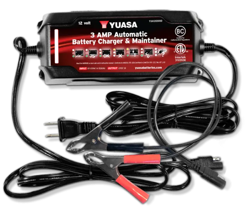 Yuasa 3 Amp Charger & Maintainer (12V) - YUA3AMPCH