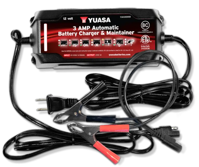 Yuasa 3 Amp Charger & Maintainer (12V) - YUA3AMPCH