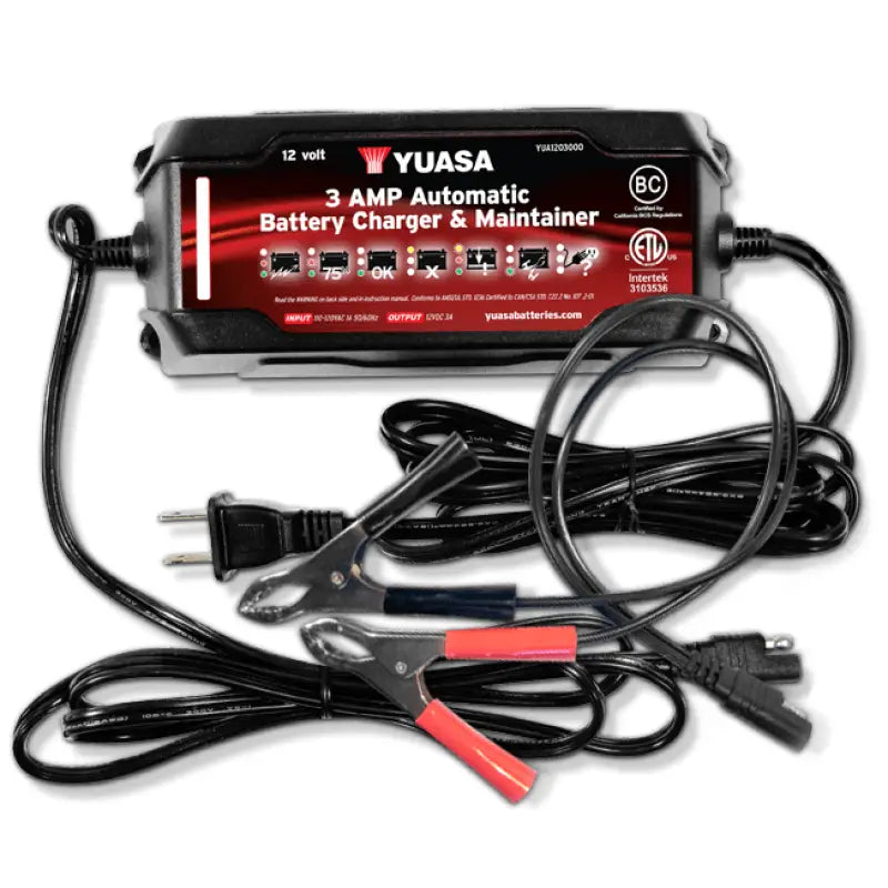 Yuasa Battery YUA3AMPCH Yuasa 3 Amp Charger & Maintainer (12V) - YUA3AMPCH