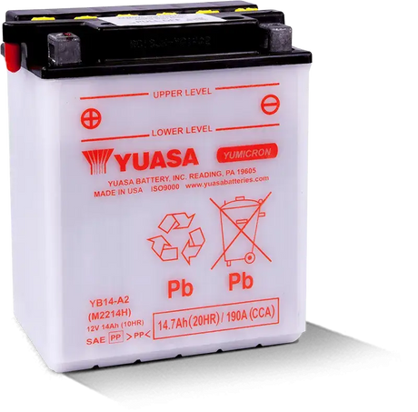 Yuasa YB14-A2 Yumicron CX 12 Volt Battery - Batteries