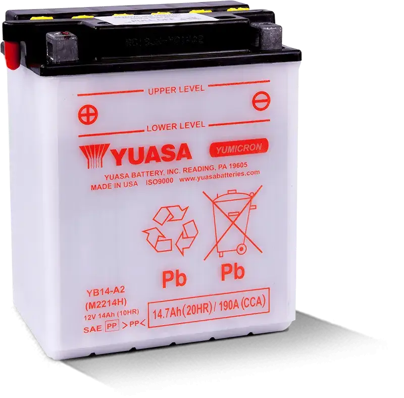 Yuasa YB14-A2 Yumicron CX 12 Volt Battery - Batteries