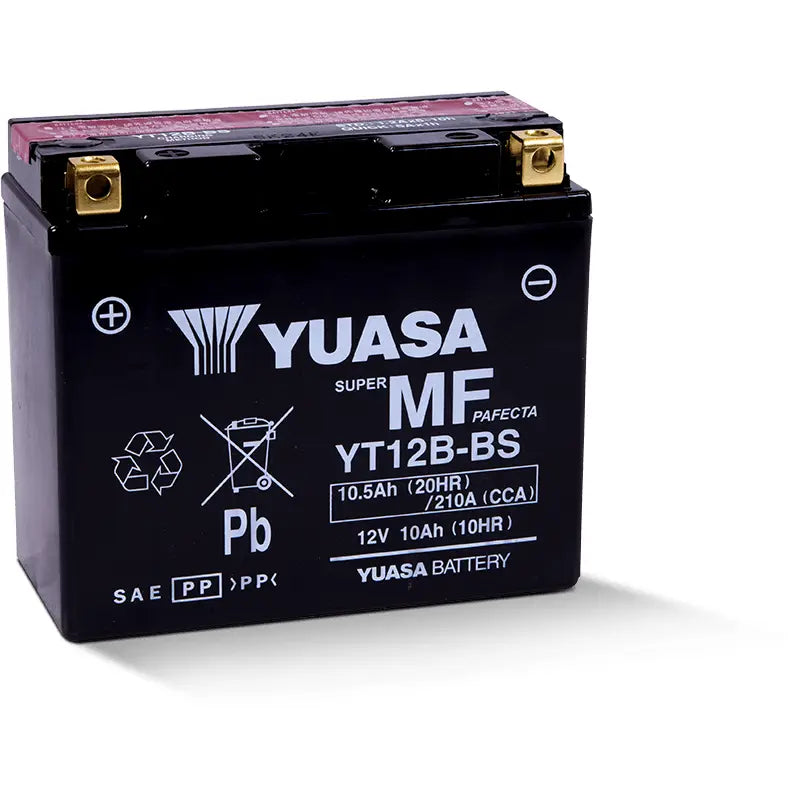 Yuasa Battery YUAM6212B Yuasa YT12B-BS Maintenance Free 12 Volt AGM Battery (Bottle Supplied)