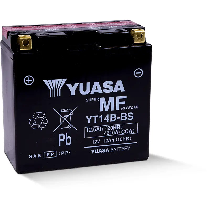 Yuasa Battery YUAM624B4 Yuasa YT14B-BS Maintenance Free 12 Volt AGM Battery (Bottle Supplied)