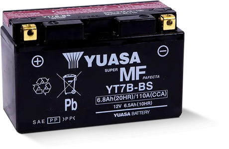 Yuasa YT7B-BS Maintenance Free AGM 12 Volt Battery (Bottle Supplied) - Batteries