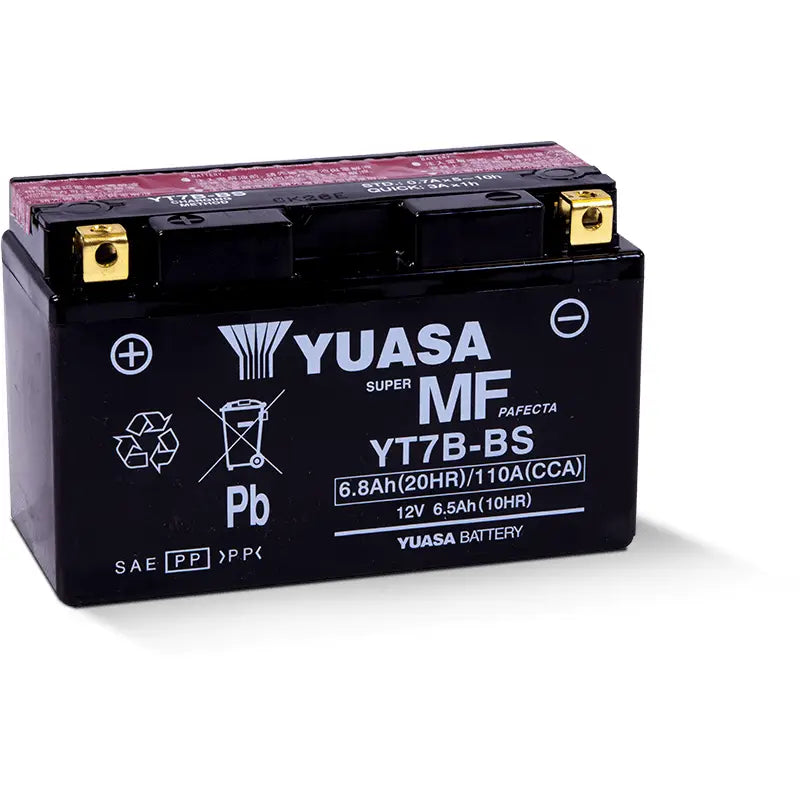 Yuasa Battery YUAM62T7B Yuasa YT7B-BS Maintenance Free AGM 12 Volt Battery (Bottle Supplied)