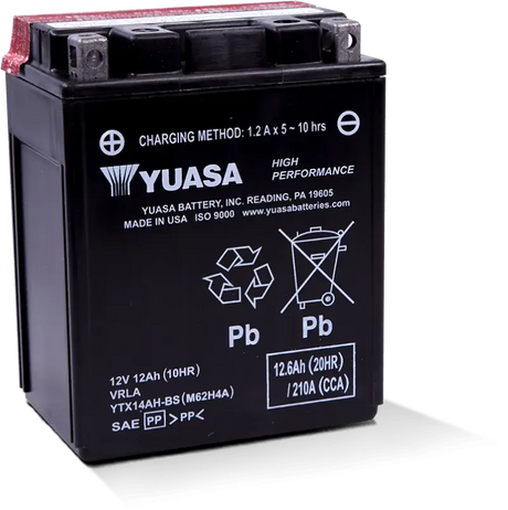 Yuasa YTX14AH-BS High Performance AGM 12 Volt Battery (Bottle Supplied) - Batteries