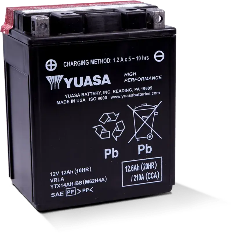 Yuasa YTX14AH-BS High Performance AGM 12 Volt Battery (Bottle Supplied) - Batteries