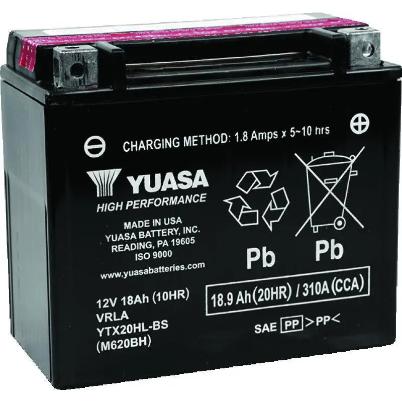 Yuasa Battery YUAM620BH Yuasa YTX20HL-BS High Performance AGM Battery (Bottle Supplied)