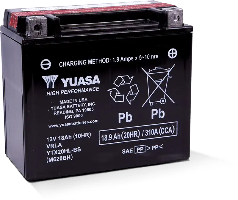 Yuasa YTX20HL-BS High Performance AGM Battery for RV, automotive, powersports, off-road, marine, exterior truck accessories, interior, truck bed, RV parts, apparel, helmets, racing, riding, BMX.