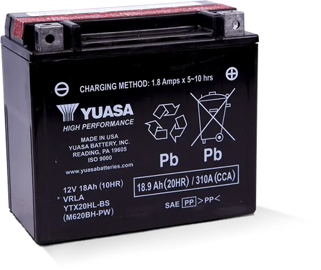 Yuasa YTX20HL-BS-PW High Performance AGM Battery (Bottle Supplied) - Batteries