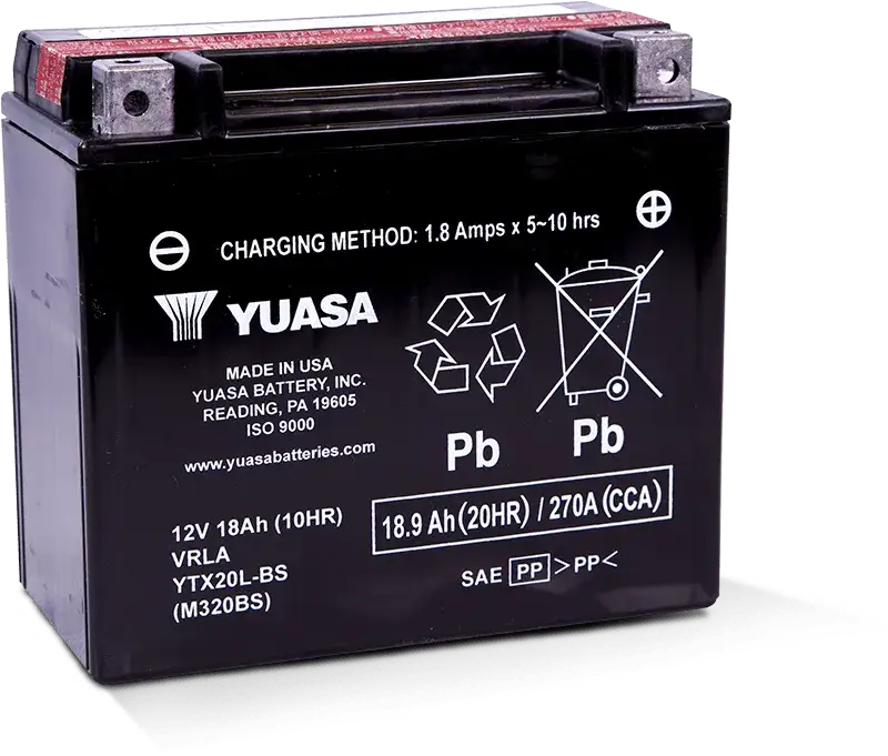 Yuasa YTX20L-BS Maintenance Free AGM 12 Volt Battery (Bottle Supplied) - Batteries