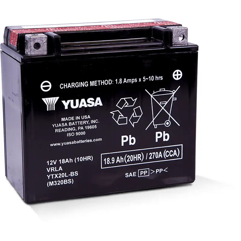Yuasa Battery YUAM320BS Yuasa YTX20L-BS Maintenance Free AGM 12 Volt Battery (Bottle Supplied)