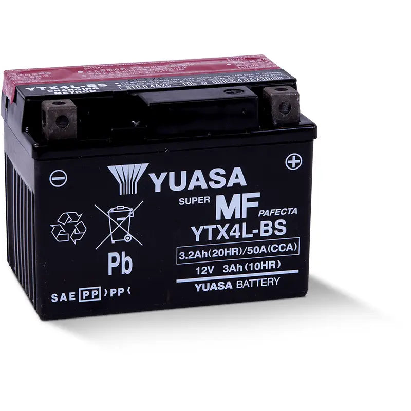 Yuasa Battery YUAM62X4B Yuasa YTX4L-BS Maintenance Free AGM 12 Volt Battery (Bottle Supplied)