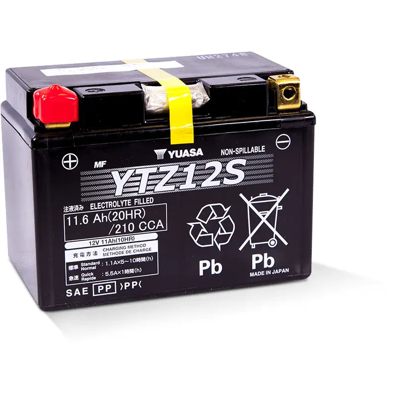 Yuasa Battery YUAM7212A Yuasa YTZ12S Maintenance Free AGM 12 Volt Battery