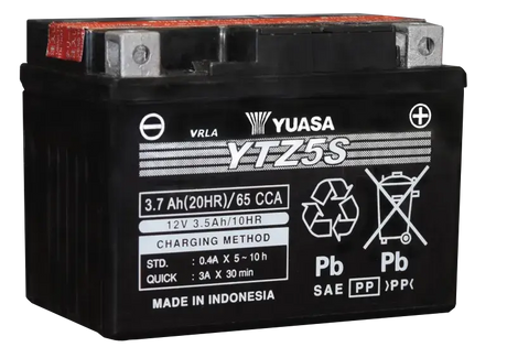 Yuasa YTZ5S-BS Maintenance Free AGM 12 Volt Battery (Bottle Supplied) - Batteries