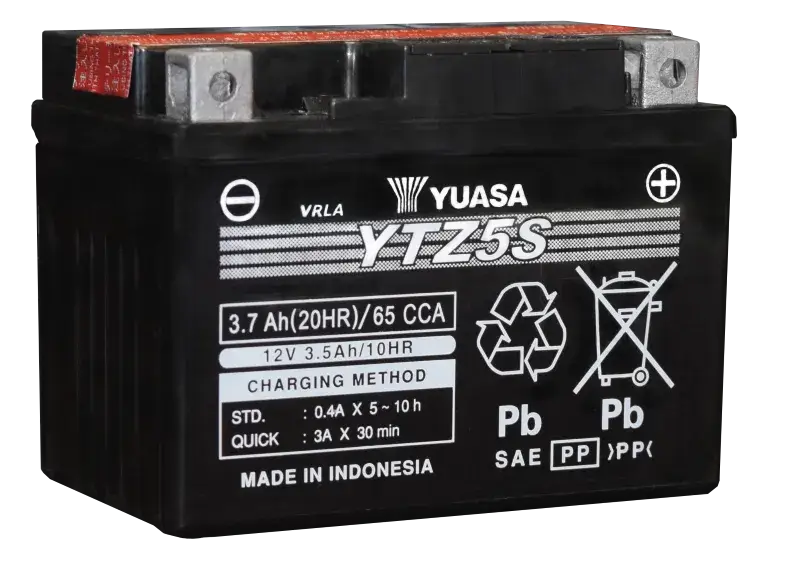 Yuasa YTZ5S-BS Maintenance Free AGM 12 Volt Battery (Bottle Supplied) - Batteries