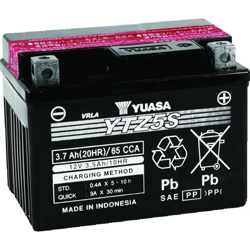 Yuasa Battery YUAM62TZ5 Yuasa YTZ5S-BS Maintenance Free AGM 12 Volt Battery (Bottle Supplied)