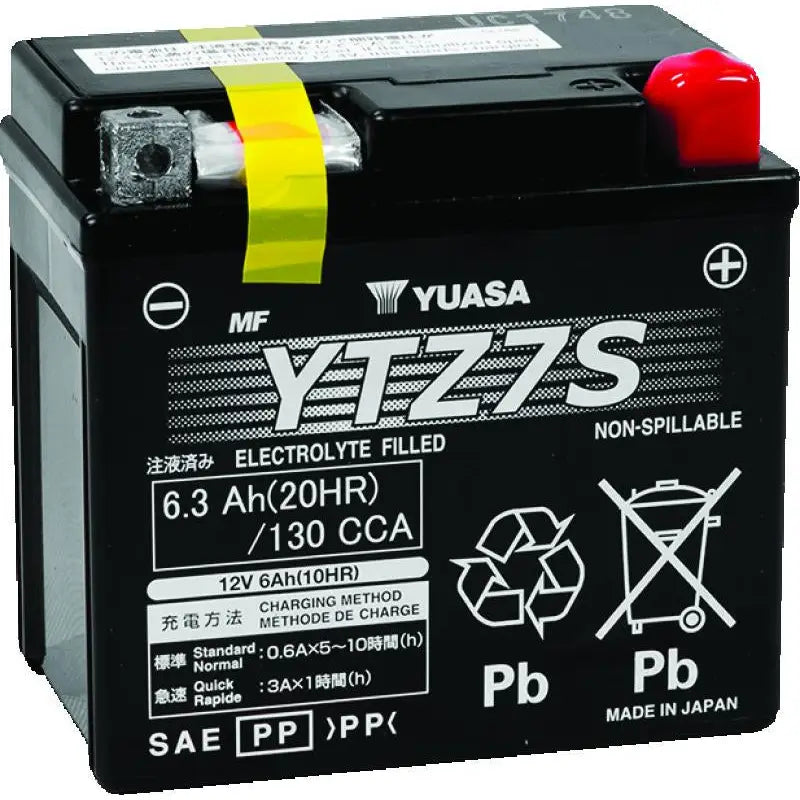 Yuasa Battery YUAM727ZS Yuasa YTZ7S Maintenance Free AGM 12 Volt Battery