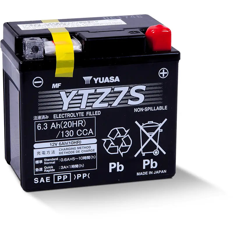 Yuasa Battery YUAM727ZS Yuasa YTZ7S Maintenance Free AGM 12 Volt Battery