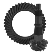 Yukon Gear high performance gear set with black teeth and shaft design