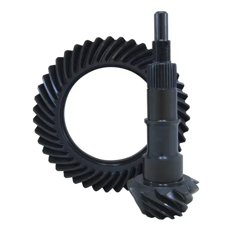 Black ring and pinion gear set from Yukon Gear High Performance for GM 8.6in IRS