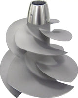 Silver-colored jet pump impeller from YV-FY-09/14 Solas Twin Fly Impeller Yv Fy 09/14