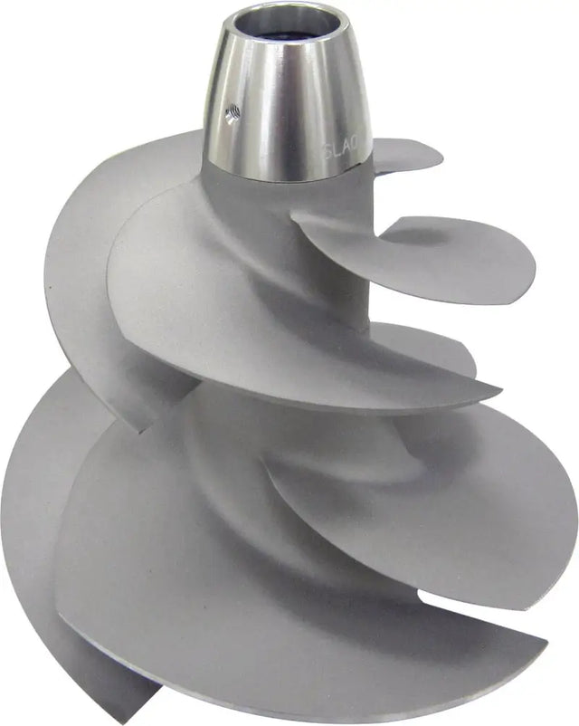 Silver-colored jet pump impeller from YV-FY-09/14 Solas Twin Fly Impeller Yv Fy 09/14