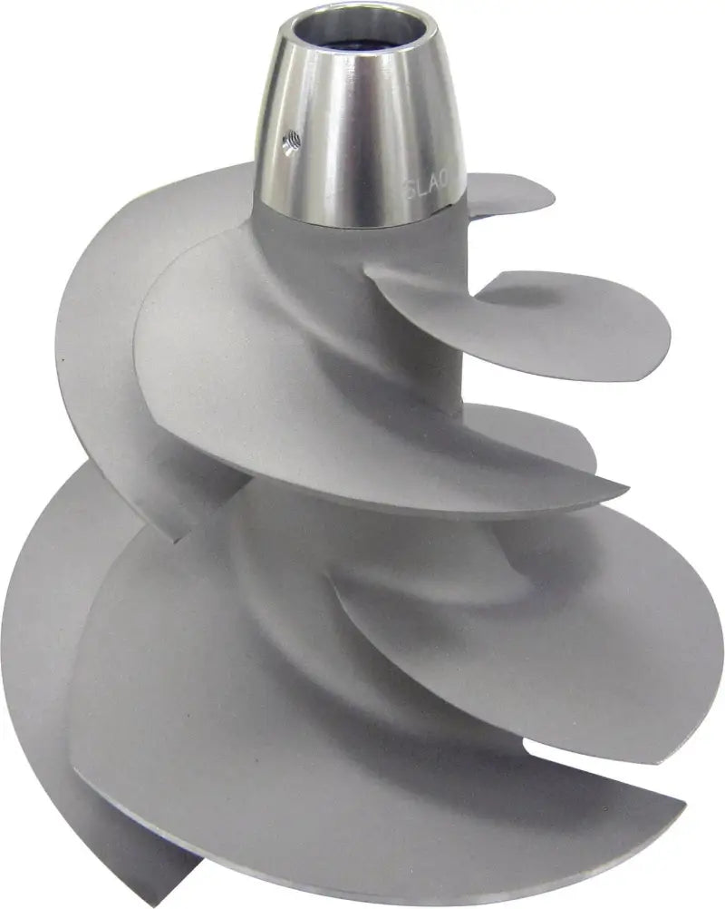 Silver-colored jet pump impeller from YV-FY-09/14 Solas Twin Fly Impeller Yv Fy 09/14