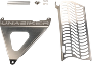 Aluminum dirt bike radiator guards with mounting hardware for Yamaha Unabiker radiator guard