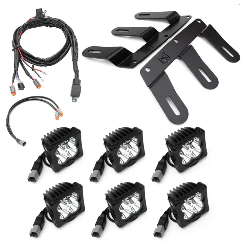 Off-road LED light kit with wiring harness and brackets for T-Rex Front Bumper OEM Fog