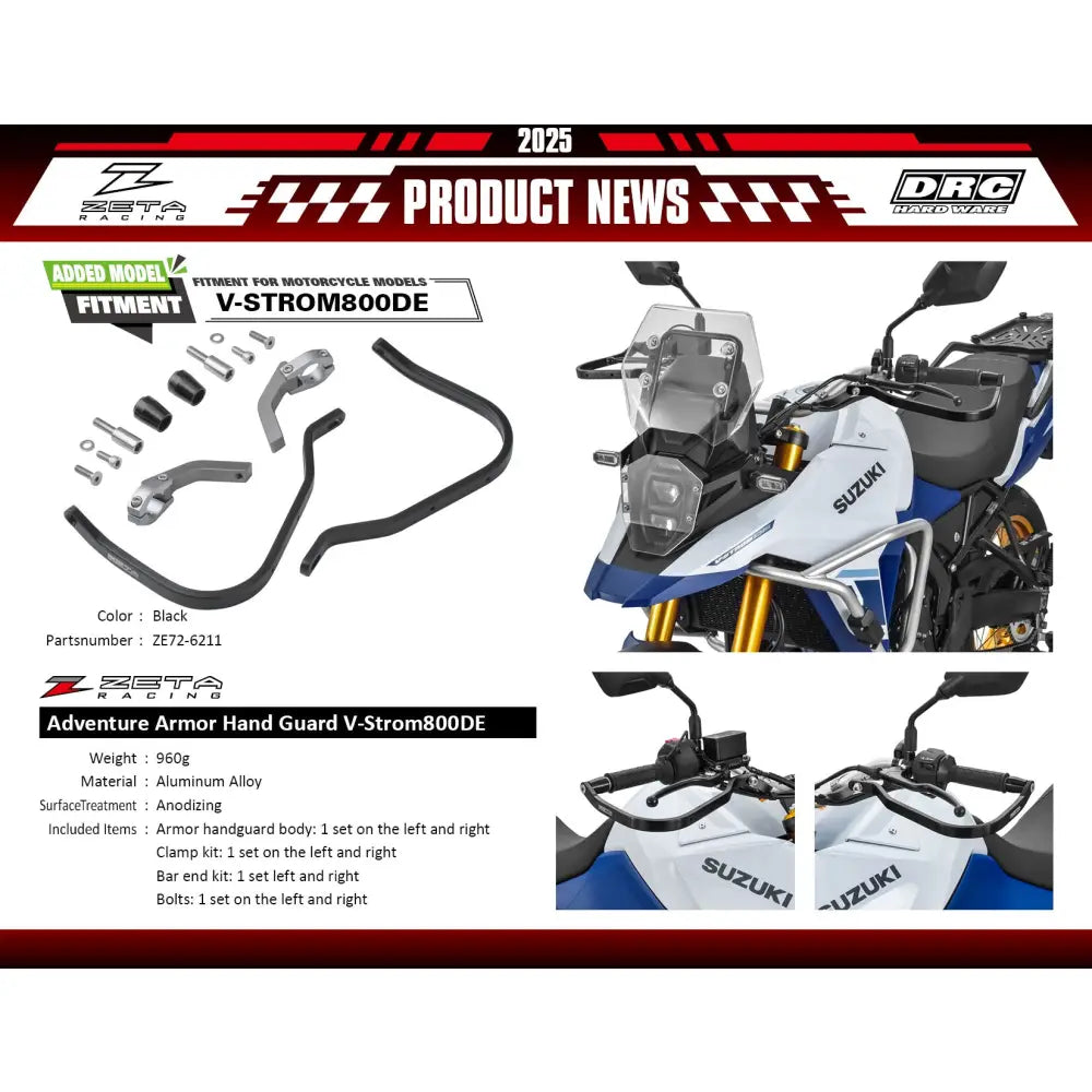 Zeta Adventure Armor Handguards ZE72-6211 - Black PR