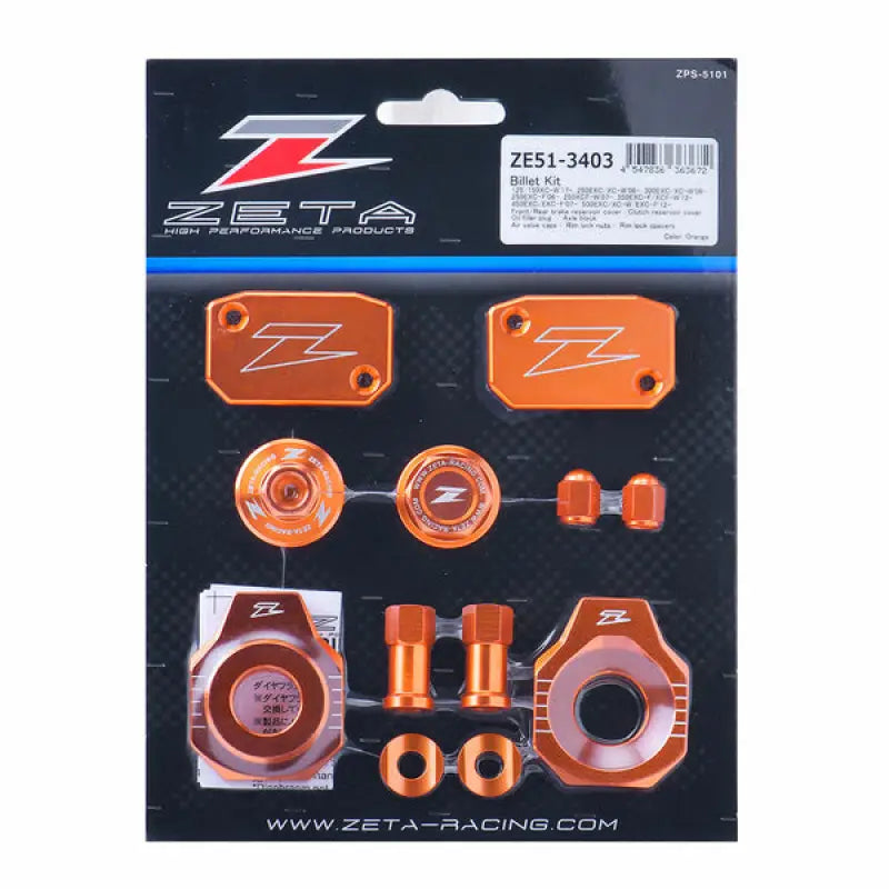 Orange Zeta ZE51-3433 billet kit for KTM bike, high-quality billet kit upgrade