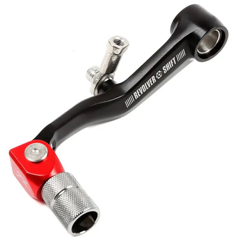 Zeta ZE90-3042 Revolver Shift Lever with rotating shift tip, durable A2014 forged aluminum, black anodized finish, laser-printed logo, foldable design, RV, Automotive, Powersports, off-road, marine, exterior, truck accessories, interior, truck bed, rv parts, Powersports, Street, AVADA - Best Sellers, Must Haves