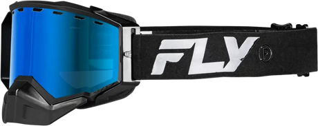 Zone Snow Goggle Black/Black W/Sky Blue Mirror/Blue Lens - FLY RACING