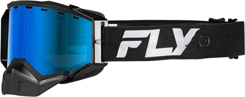 Zone Snow Goggle Black/Black W/Sky Blue Mirror/Blue Lens - FLY RACING
