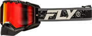Zone Snow Goggle Black/Grey W/Red Mirror/Amber Lens - FLY RACING