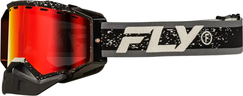 Zone Snow Goggle Black/Grey W/Red Mirror/Amber Lens - FLY RACING