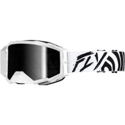 Zone Elite Goggle Black/White W/ Black Mirror/Smoke Lens - FLY RACING