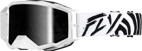 Zone Elite Goggle Black/White W/ Black Mirror/Smoke Lens - FLY RACING
