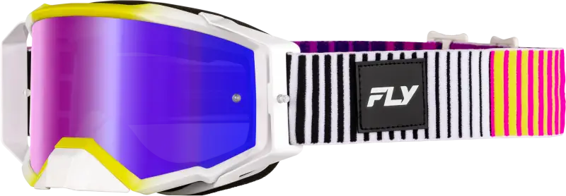 Zone Elite Goggle Pnk/Yel/Pur W/ Iridescent Red Mir/Smk Lens - FLY RACING