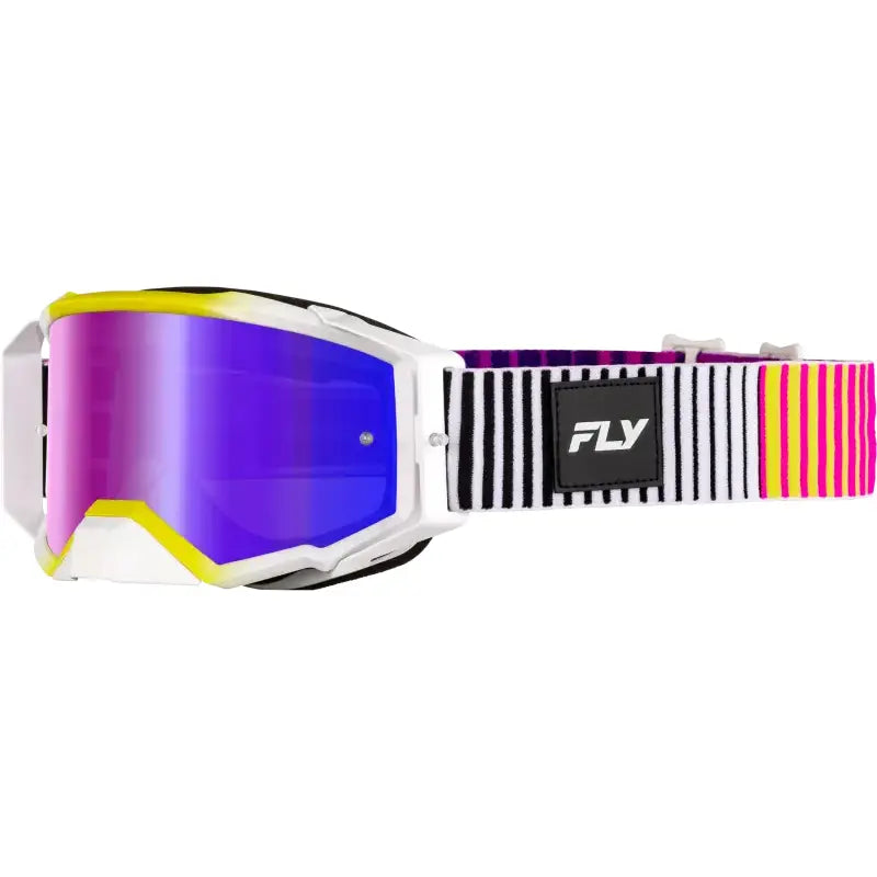 Zone Elite Goggle Pnk/Yel/Pur W/ Iridescent Red Mir/Smk Lens - FLY RACING