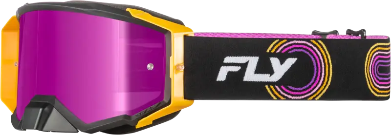 Zone Elite Goggle Blk/Yel/Pur W/ Magenta Mirror/Smoke Lens - FLY RACING