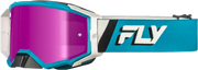 Zone Elite Goggle Blue/White W/ Magenta Mirror/Smoke Lens - FLY RACING