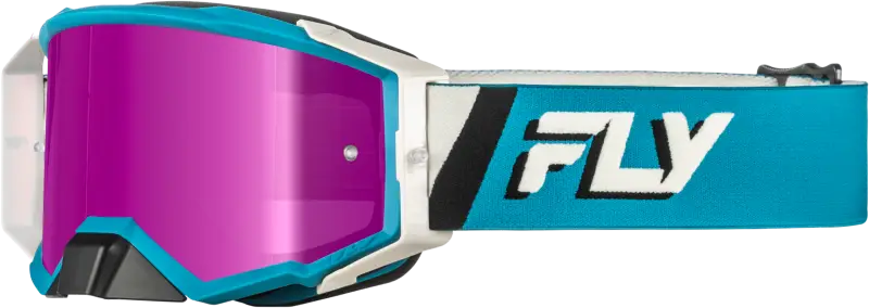Zone Elite Goggle Blue/White W/ Magenta Mirror/Smoke Lens - FLY RACING