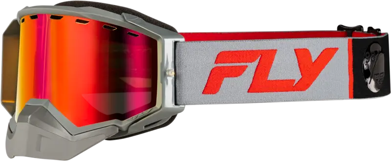Zone Elite Snw Goggle Grey/Red W/Red Mir/Plrzd Amber Lens - FLY RACING
