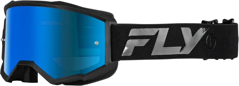 Zone Goggle Black/Black W/ Sky Blue Mirror/Smoke Lens - FLY RACING