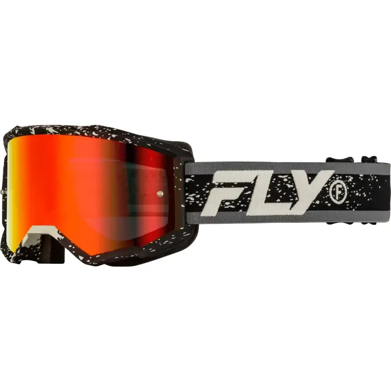 Zone Goggle Black/Grey W/ Red Mirror/Smoke Lens - FLY RACING